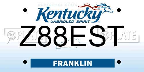 Z88EST Kentucky License Plate