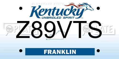 Z89VTS Kentucky License Plate
