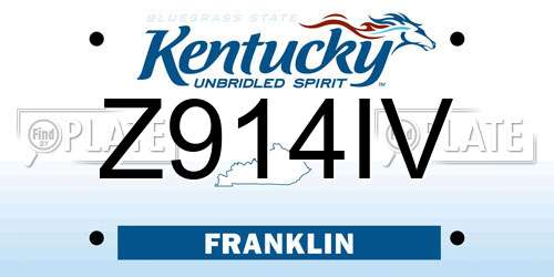 Z914IV Kentucky License Plate