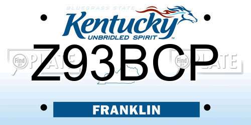 Z93BCP Kentucky License Plate
