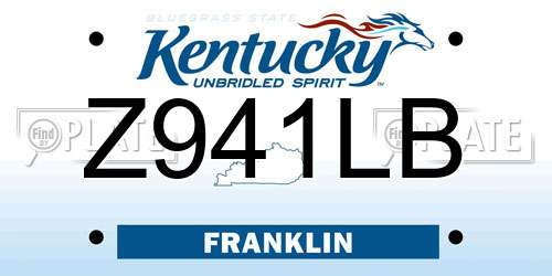 Z941LB Kentucky License Plate