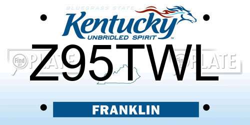 Z95TWL Kentucky License Plate