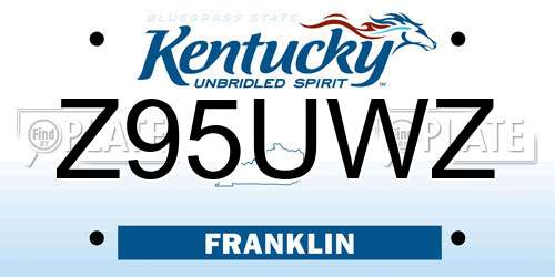 Z95UWZ Kentucky License Plate