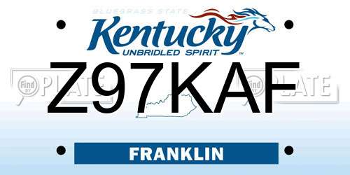 Z97KAF Kentucky License Plate
