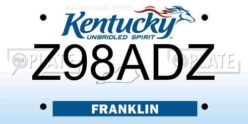 Z98ADZ Kentucky License Plate