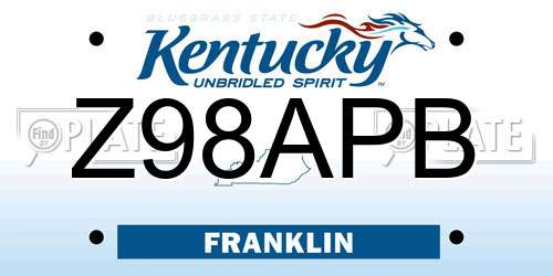 Z98APB Kentucky License Plate
