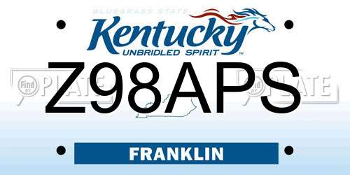 Z98APS Kentucky License Plate