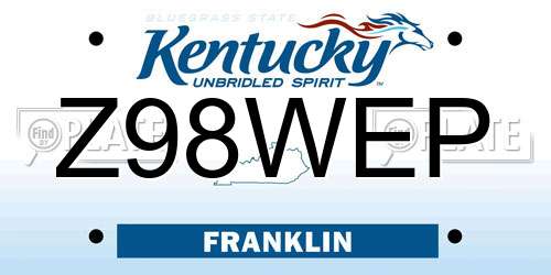 Z98WEP Kentucky License Plate