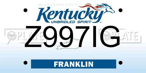 Z997IG Kentucky License Plate
