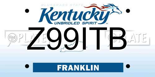 Z99ITB Kentucky License Plate