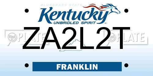 ZA2L2T Kentucky License Plate