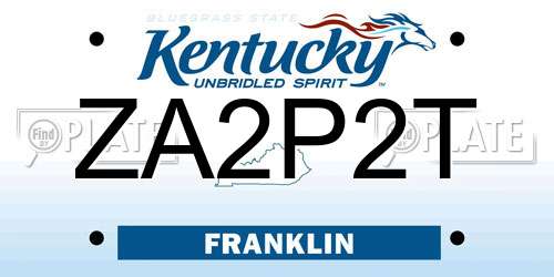 ZA2P2T Kentucky License Plate