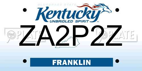 ZA2P2Z Kentucky License Plate