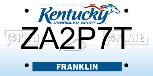 ZA2P7T Kentucky License Plate