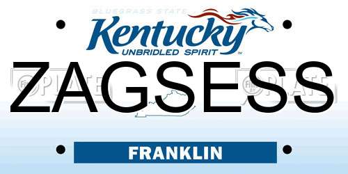 ZAGSESS Kentucky License Plate