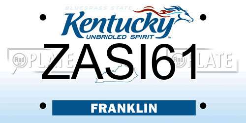 ZASI61 Kentucky License Plate