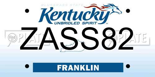 ZASS82 Kentucky License Plate