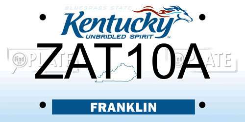 ZAT10A Kentucky License Plate