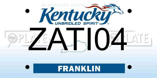 ZATI04 Kentucky License Plate