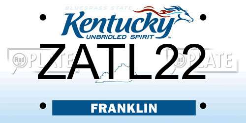 ZATL22 Kentucky License Plate