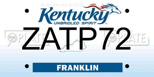 ZATP72 Kentucky License Plate