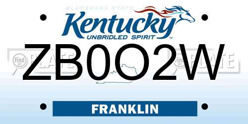 ZB0O2W Kentucky License Plate