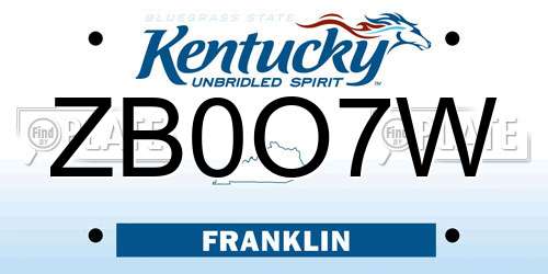 ZB0O7W Kentucky License Plate