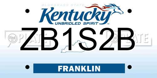 ZB1S2B Kentucky License Plate