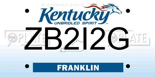 ZB2I2G Kentucky License Plate