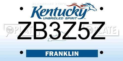 ZB3Z5Z Kentucky License Plate