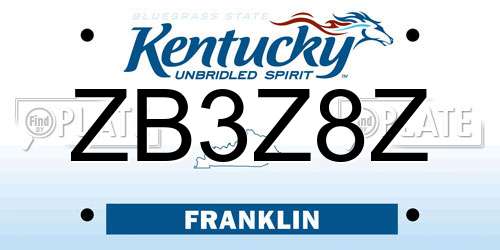 ZB3Z8Z Kentucky License Plate