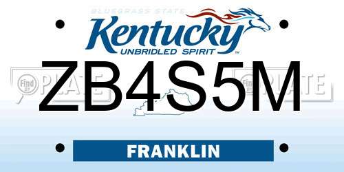 ZB4S5M Kentucky License Plate