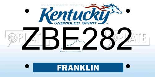 ZBE282 Kentucky License Plate