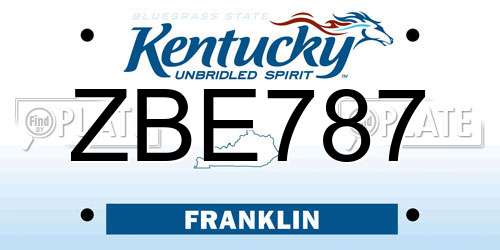 ZBE787 Kentucky License Plate