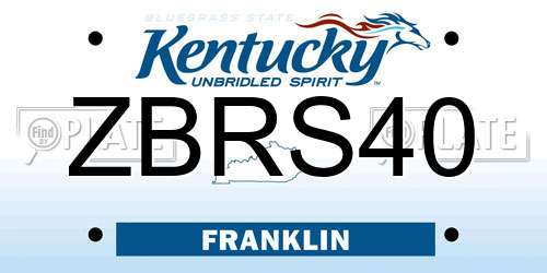 ZBRS40 Kentucky License Plate