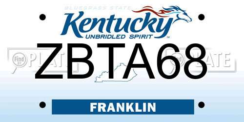ZBTA68 Kentucky License Plate