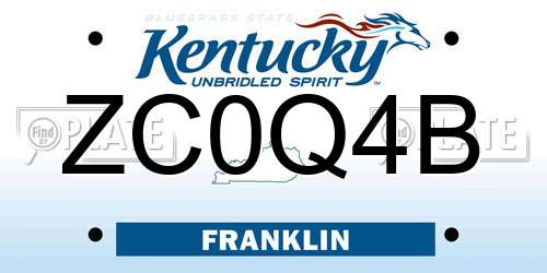 ZC0Q4B Kentucky License Plate