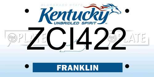 ZCI422 Kentucky License Plate
