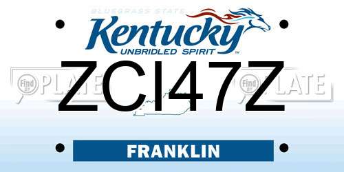 ZCI47Z Kentucky License Plate