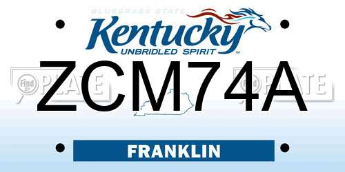ZCM74A Kentucky License Plate