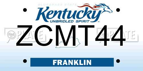 ZCMT44 Kentucky License Plate