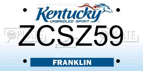 ZCSZ59 Kentucky License Plate