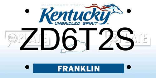 ZD6T2S Kentucky License Plate