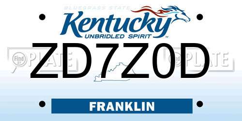 ZD7Z0D Kentucky License Plate