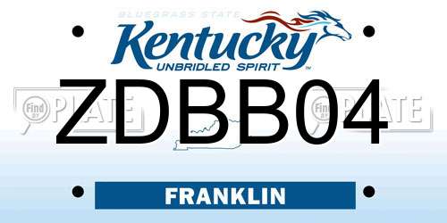 ZDBB04 Kentucky License Plate
