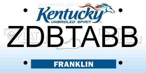 ZDBTABB Kentucky License Plate