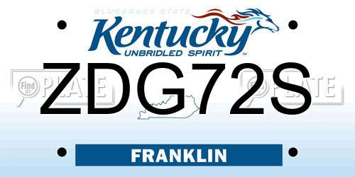 ZDG72S Kentucky License Plate
