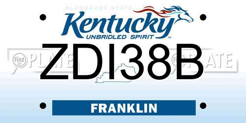 ZDI38B Kentucky License Plate