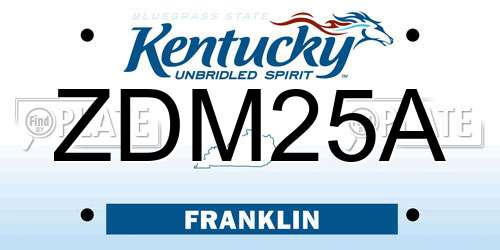 ZDM25A Kentucky License Plate