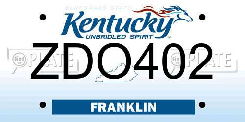 ZDO402 Kentucky License Plate